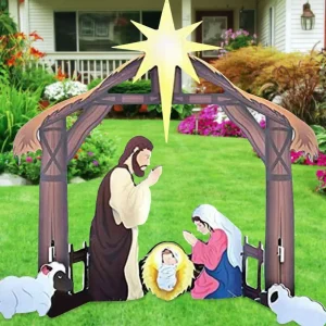 MajestiCraft Presepe Natalizio | Decorazione natalizia di alta qualità resistente alle intemperie per esterni